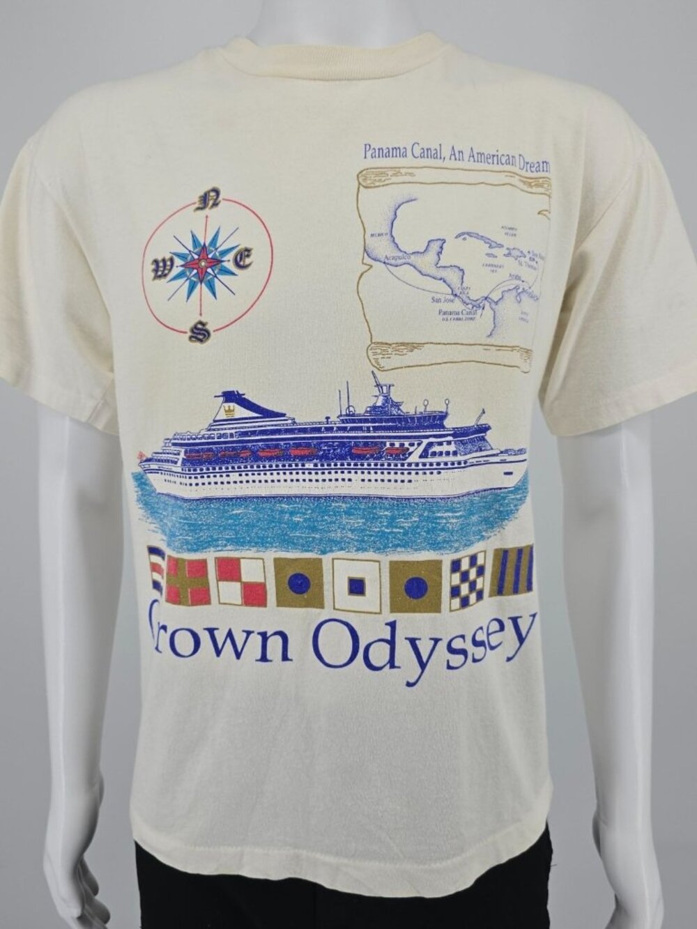 Vintage 1990s Royal Cruise Line Crown Odyssey Panama Canal T-Shirt (L)